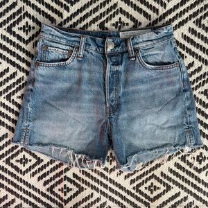 Rag & Bone Vintage Cut Off High‎ Rise Short Sz  25 Blue Denim Prim Distressed